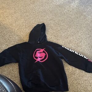 Gildan Black Hoodie with Pink Logo